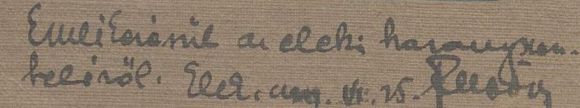 Harangszentelés, 1929. május 5. Reibel Mihály kézírásával, emlékül.