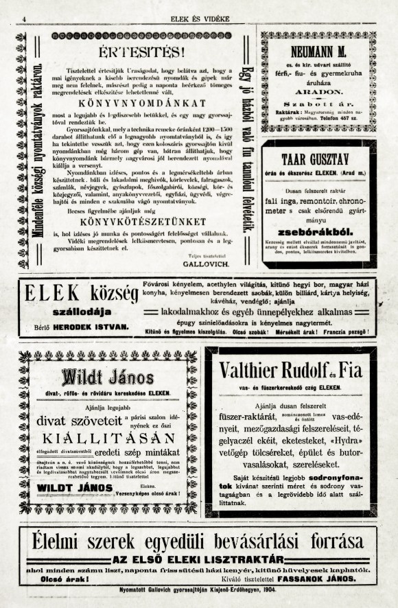 Hirdetések nem csak Elekről!