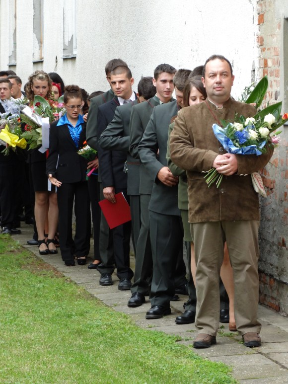 Boros Ferenc a ballagó osztályával