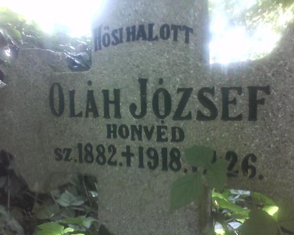 Oláh József (1882-1918) honvéd  végső nyughelye is Eleken van