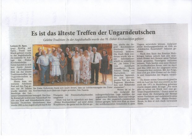 A 70. eleki búcsú Leimen-St.Ilgenben