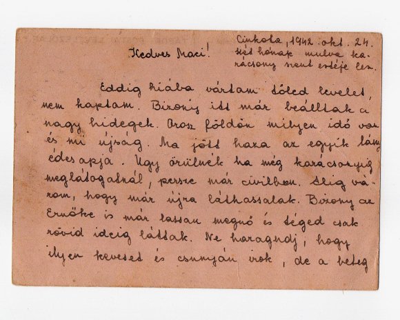 Tábori lap Niedermayer Moksának