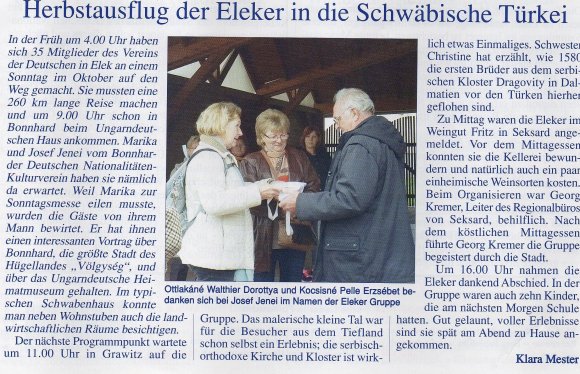 Az elekiek kirándulása a "Schwäbische Türkei"-ba